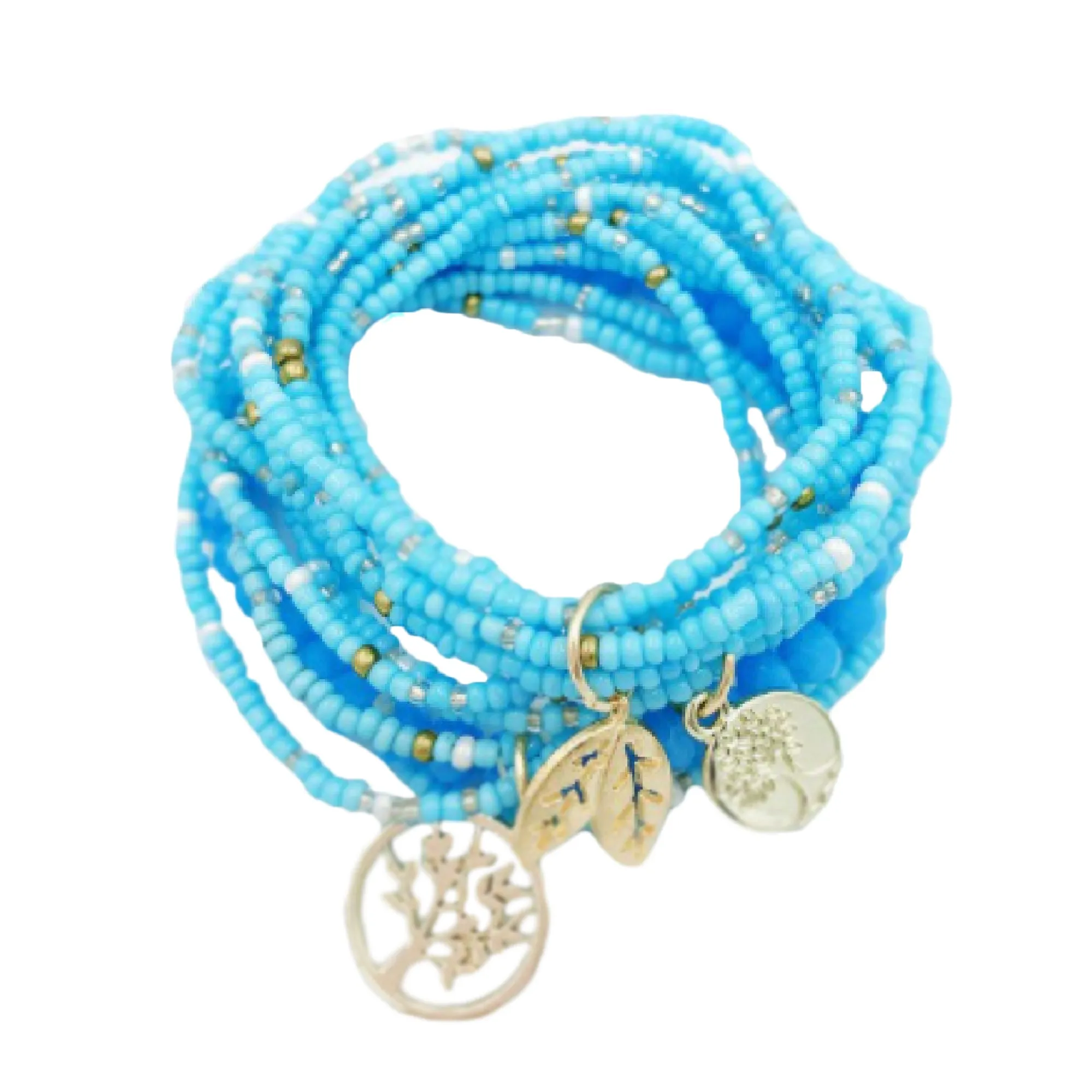 Boho Tree of Life Charm Bracelet for Teens & Young Adults, Three Layers