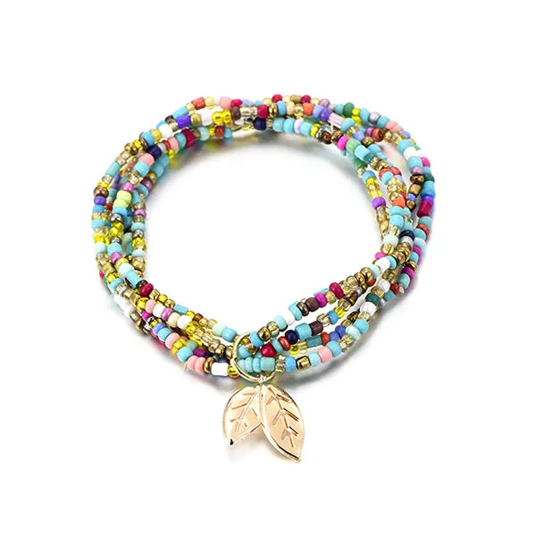 Boho Tree of Life Charm Bracelet for Teens & Young Adults, Three Layers