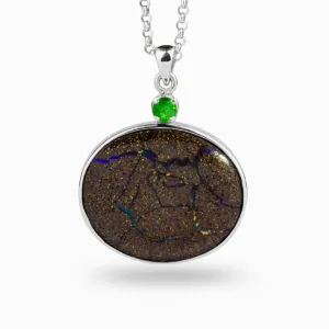 Boulder Opal & Tsavorite Necklace