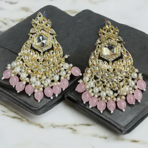 Bridal Wedding Pearl Kundan Earrings Jewelry, Bollywood Jewelry, Long Indian Earrings, Pearl Earrings, Mehendi Earrings, Wedding Earrings