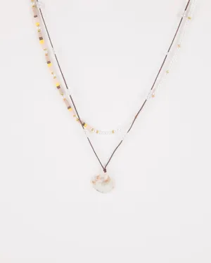 Brown Pearl Shell Layer Necklace