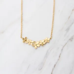 Brushed Gold Vermeil Curve of Forget-Me-Not Necklace