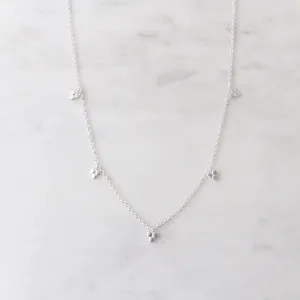 Brushed Sterling Silver Tri-Dot Dangle Necklace