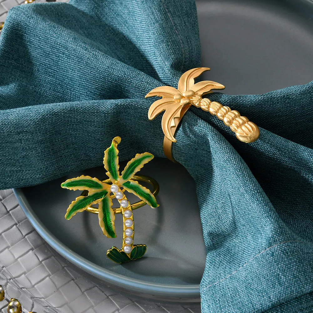 Bulk Set of 12pcs Coconut Tree Napkin Rings Hawaiian Luau Party Supplies Favors Wholesale