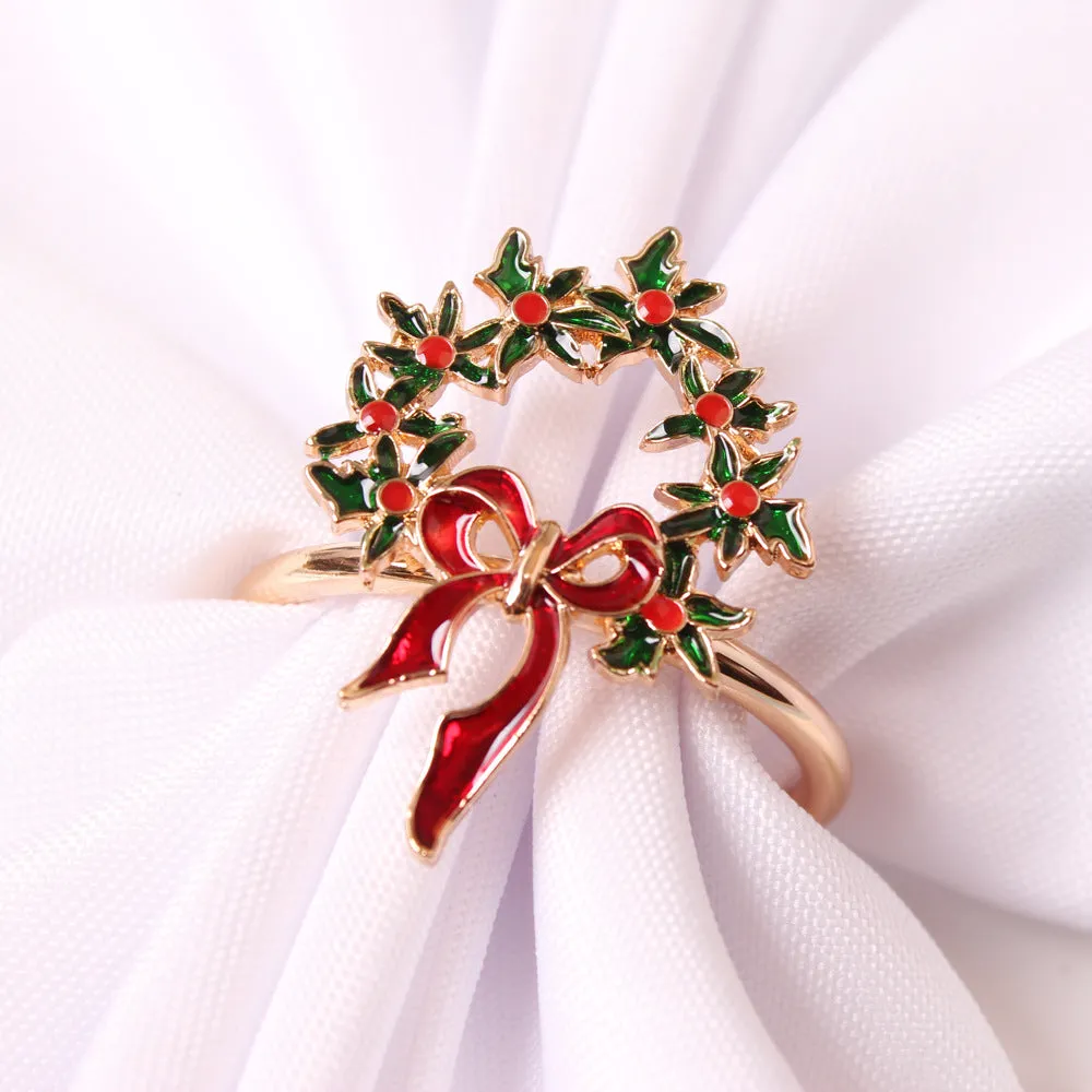 Bulk Set of 6pcs Christmas Napkin Rings Holders Wholesale