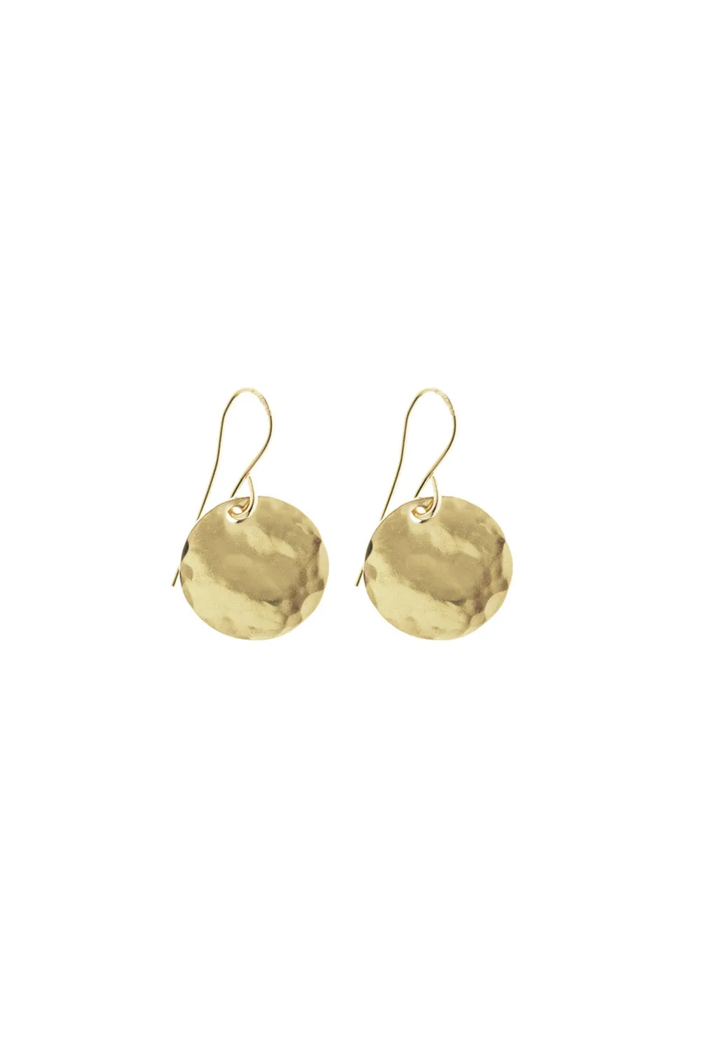 CLASSIC MEDIUM HAMMERED DISC EARRING GOLD