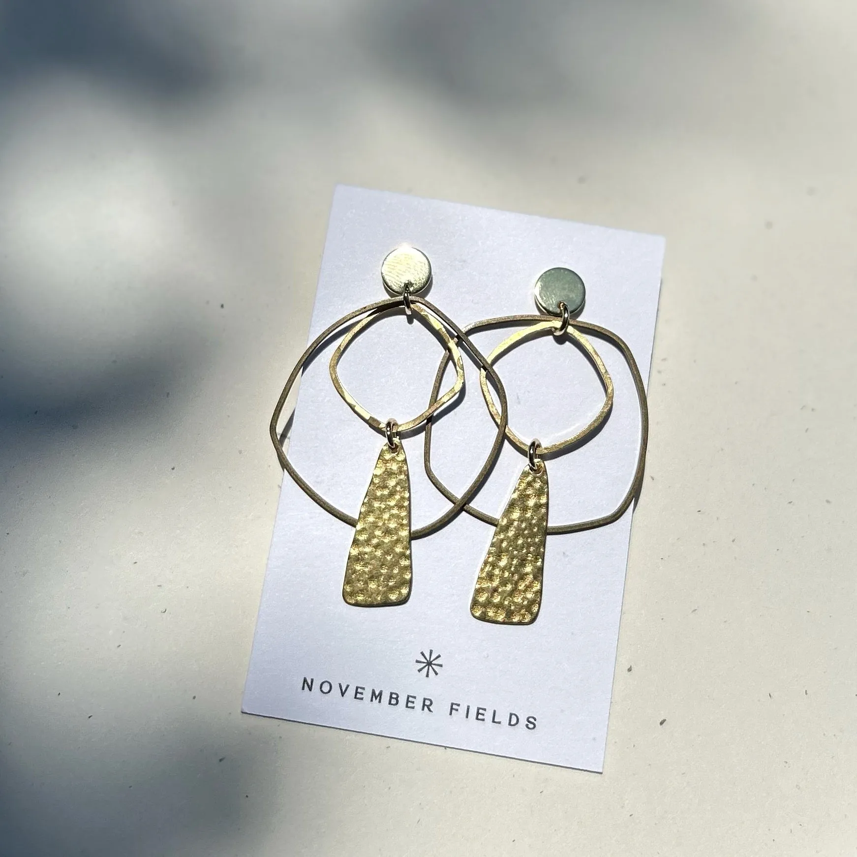 Constance Organic Raw Brass Earrings