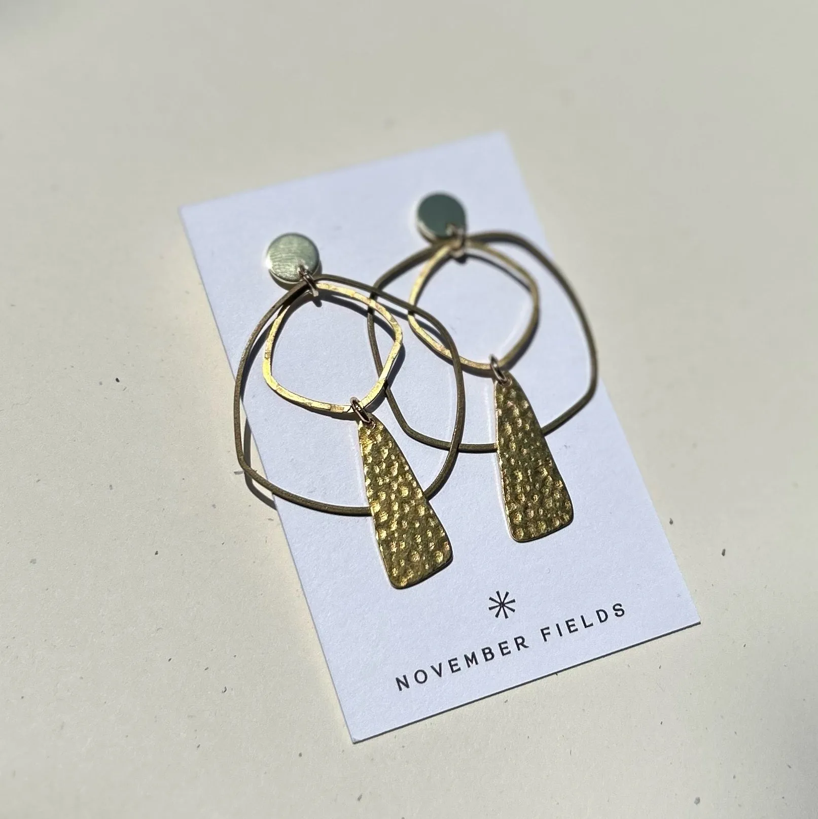 Constance Organic Raw Brass Earrings