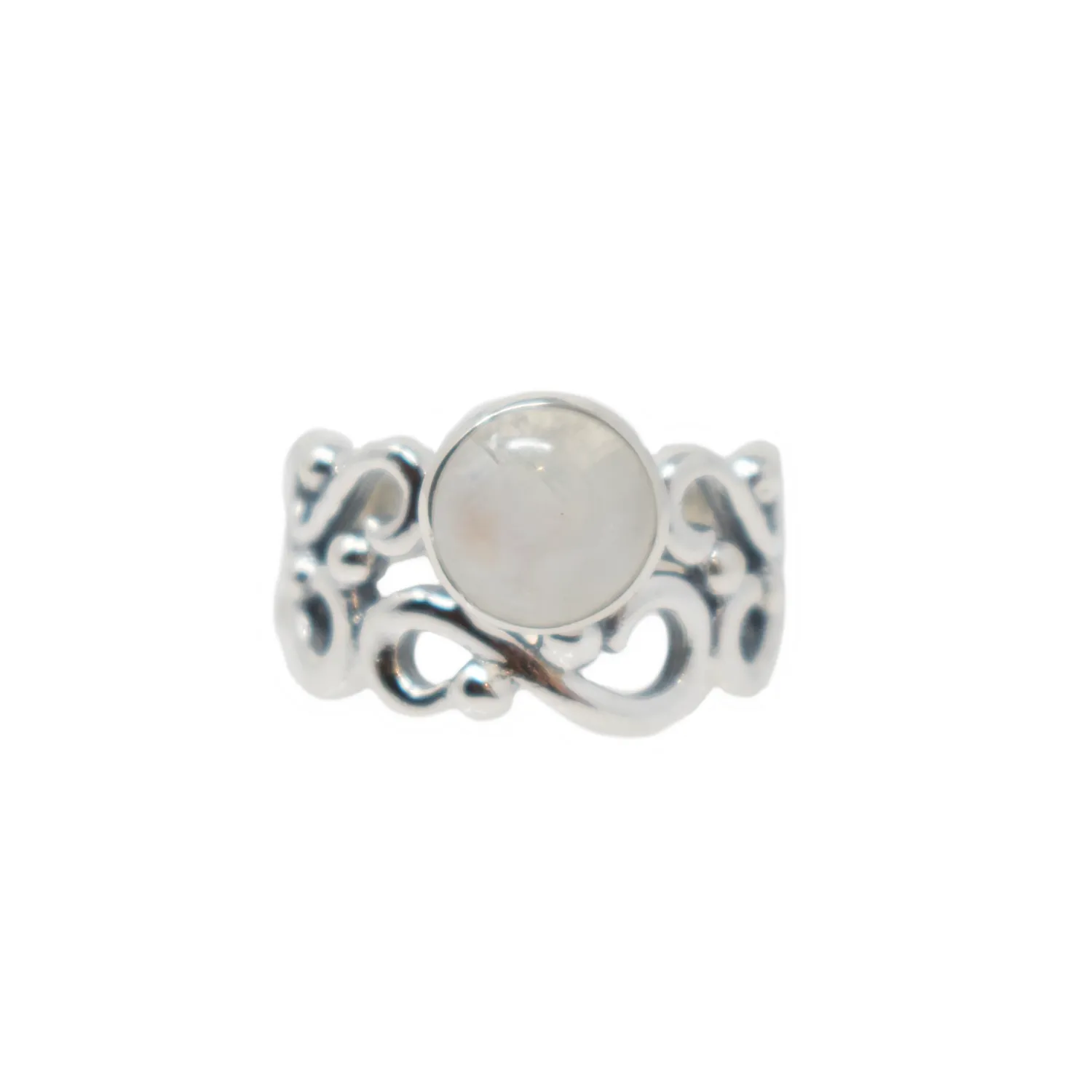 Cutout Swirl Gemstone Ring