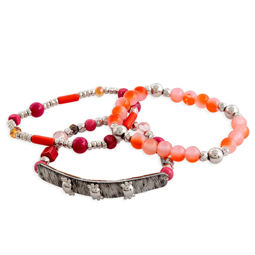 Devonnie Multi-strand Bracelet In Coral