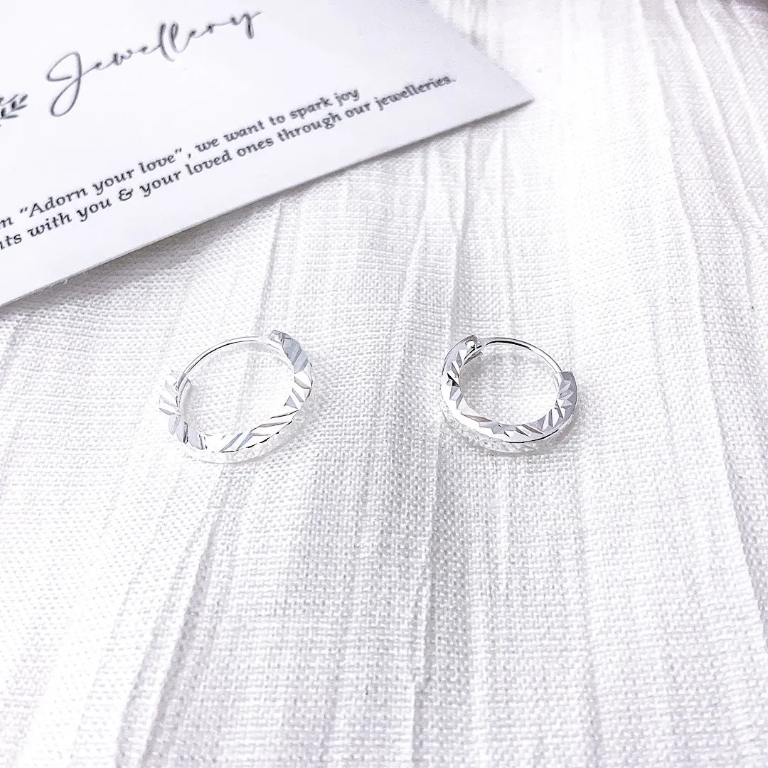 Diamond Cuts Hoop Earrings (Thick)