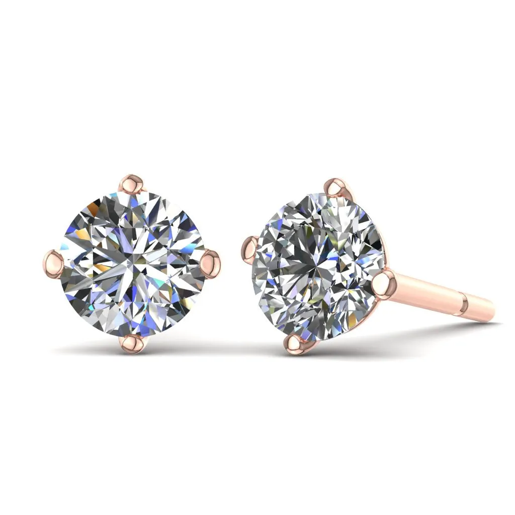 Diamond Stud Earrings in 14k White Gold