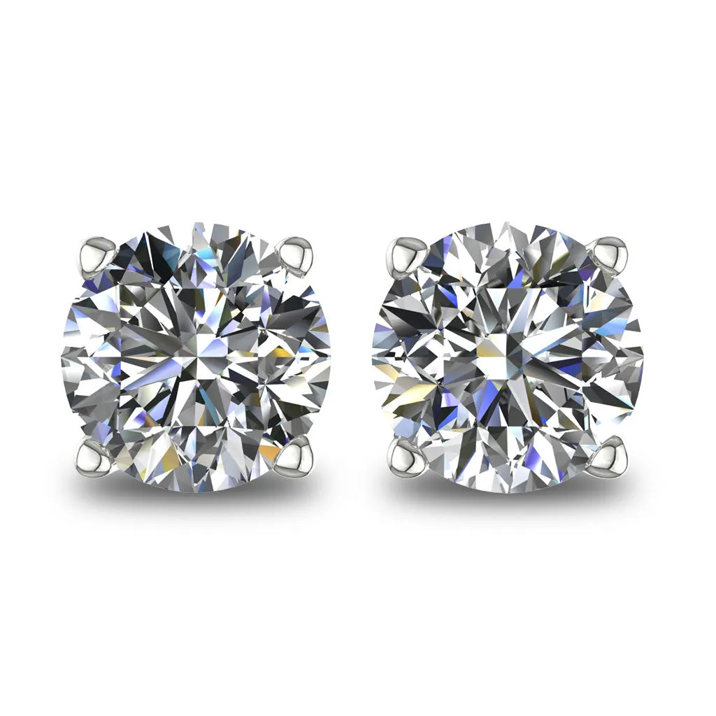 Diamond Stud Earrings in 14k White Gold