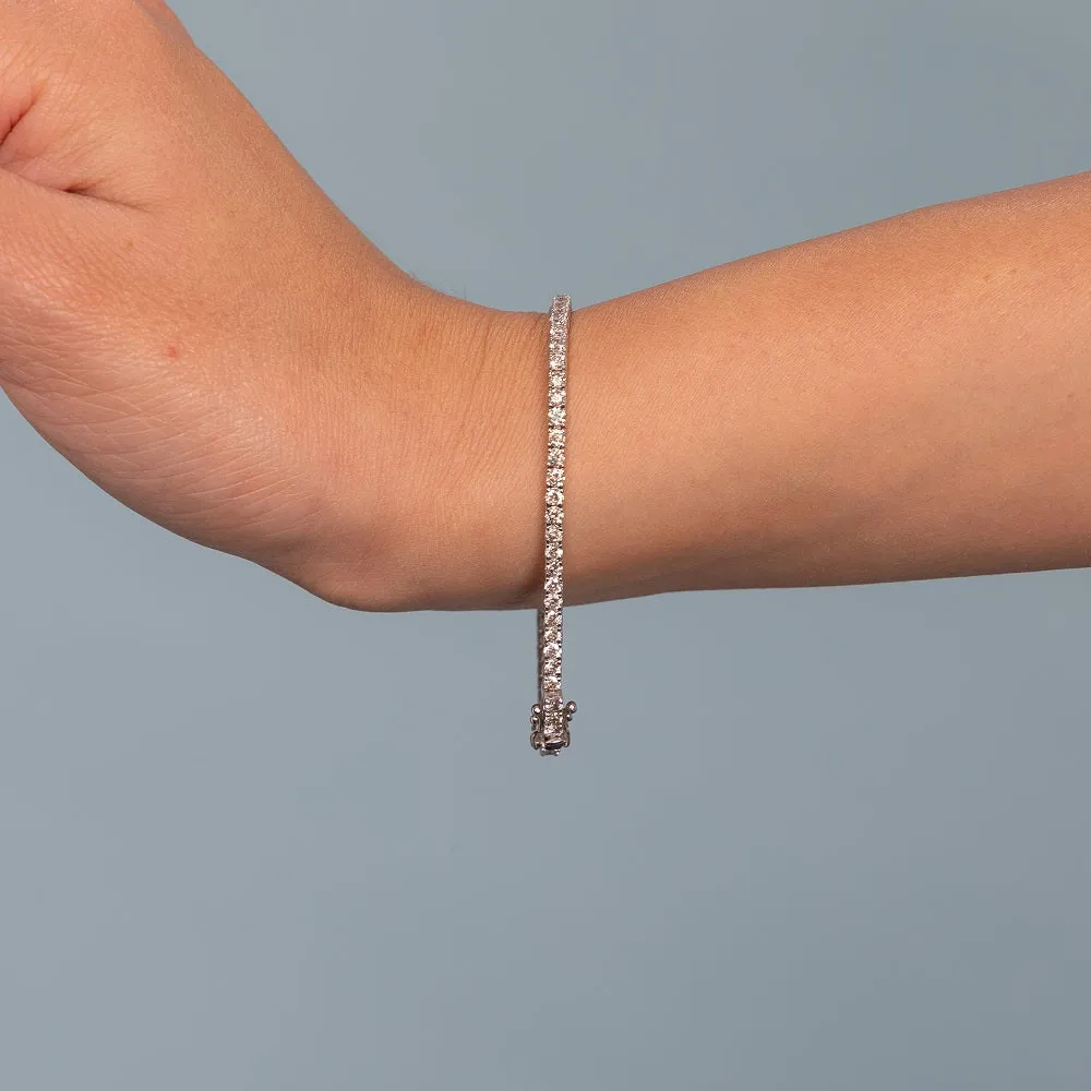 Diamond Tennis Bracelet (3.30 ct.) 2.30 mm 4-Prongs Setting in 14K Gold