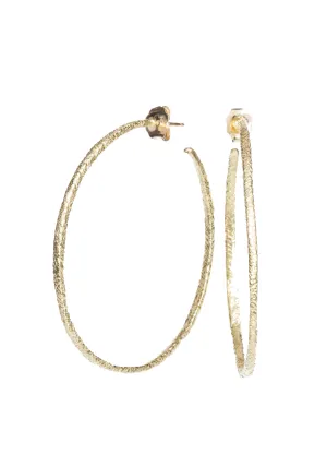 Dominique Cohen 18K Yellow Gold Textured Hoop Earrings