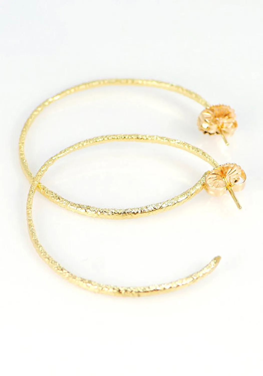 Dominique Cohen 18K Yellow Gold Textured Hoop Earrings