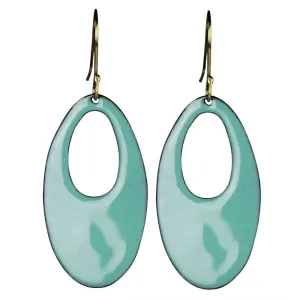 Donte Earring, Teardrop Cut Out Aqua Enamel - Small