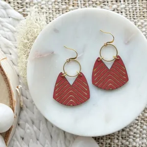 Dora | Sangria - Wood Earrings