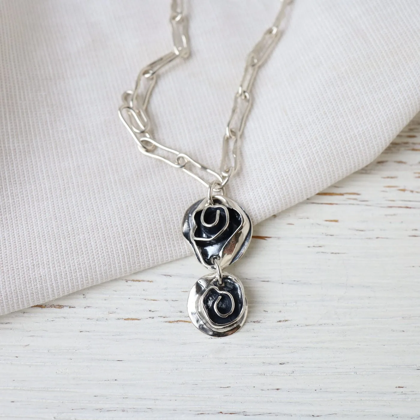 Double Rose Drop Necklace