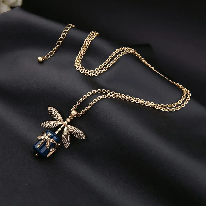 Dragonfly Pendant Necklace & Earrings