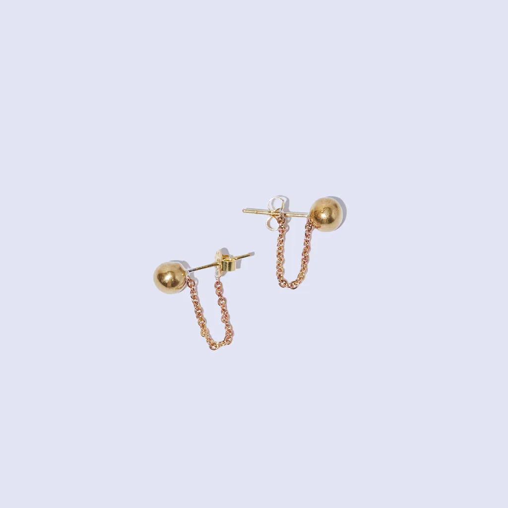 Droplet Tether Earrings - Brass