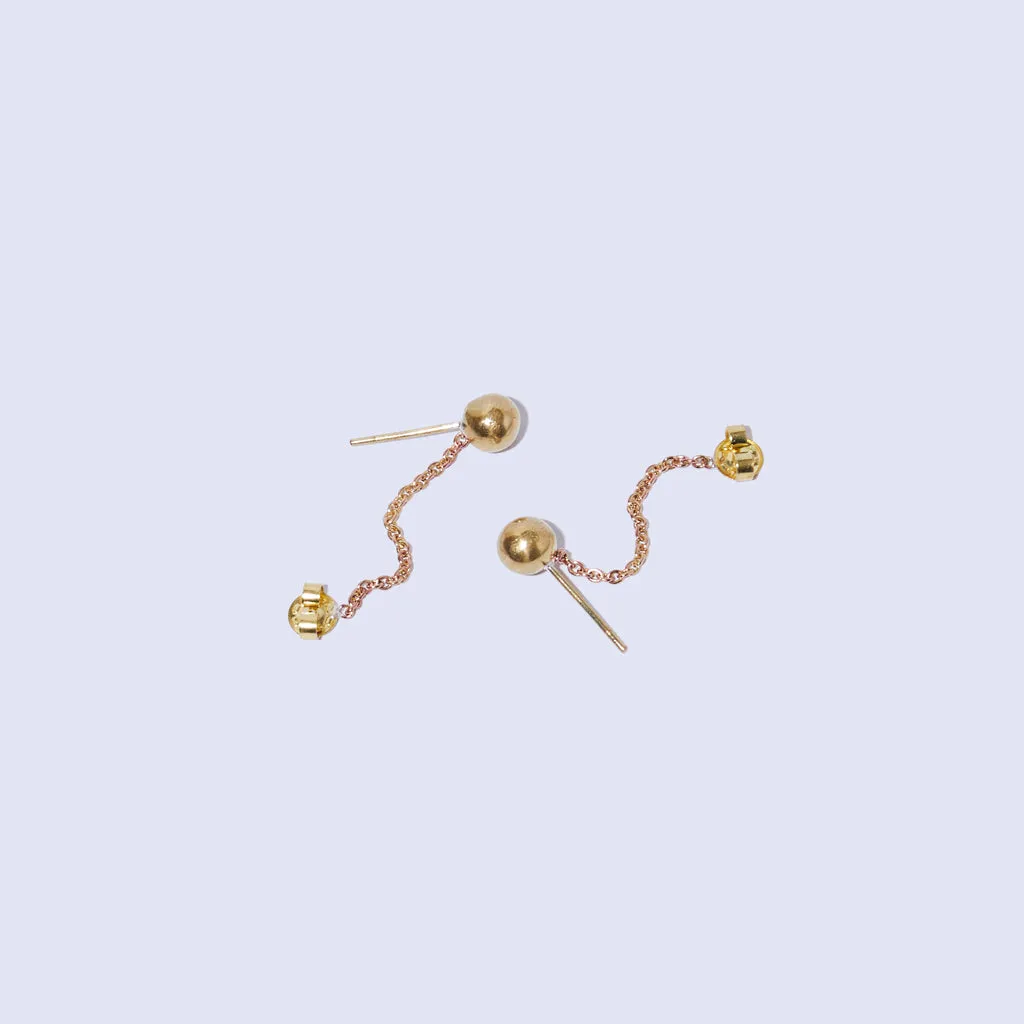 Droplet Tether Earrings - Brass