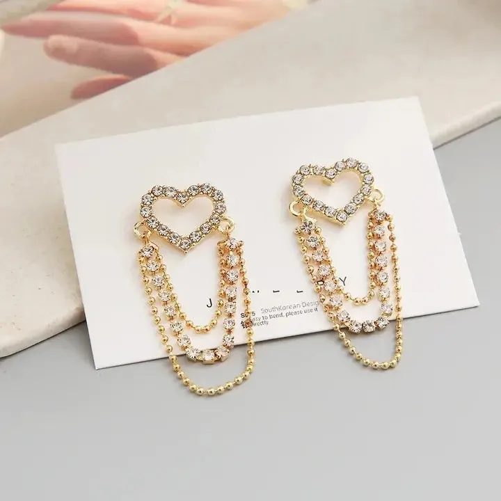 Elegant Niche Design Hollow-out Love Heart Hoop Earrings S488902