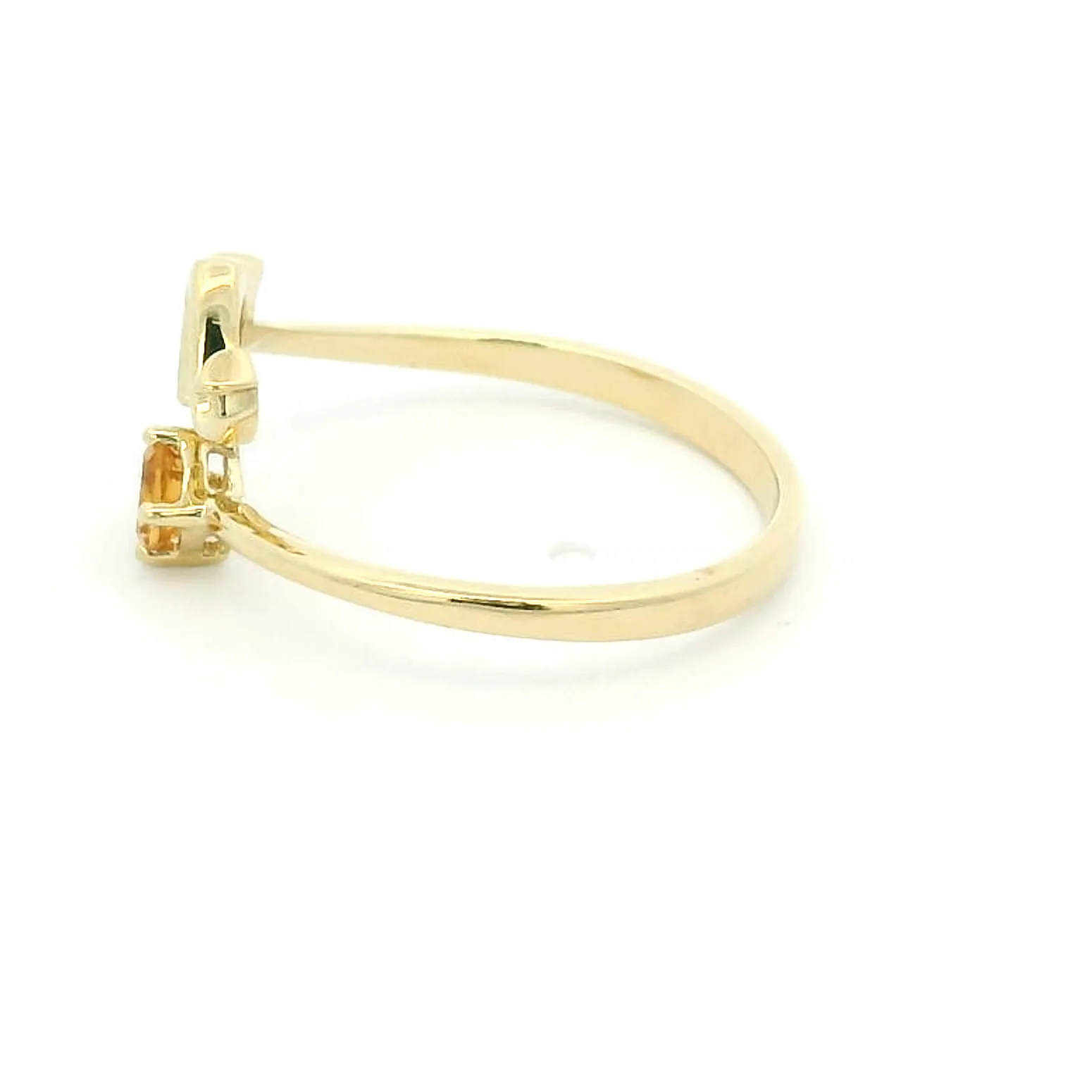 Elegant Scorpio Zodiac Ring in Yellow Gold with Citrine