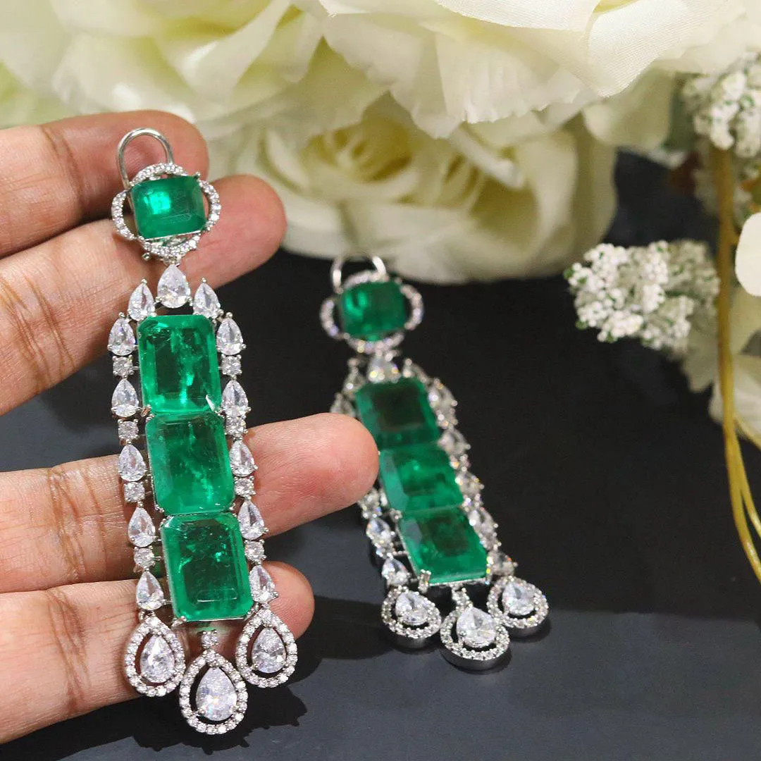 Ethnic Crystal Earrings Bollywood Kundan Handcrafted Premium Wedding Jewelry from India and Pakistan