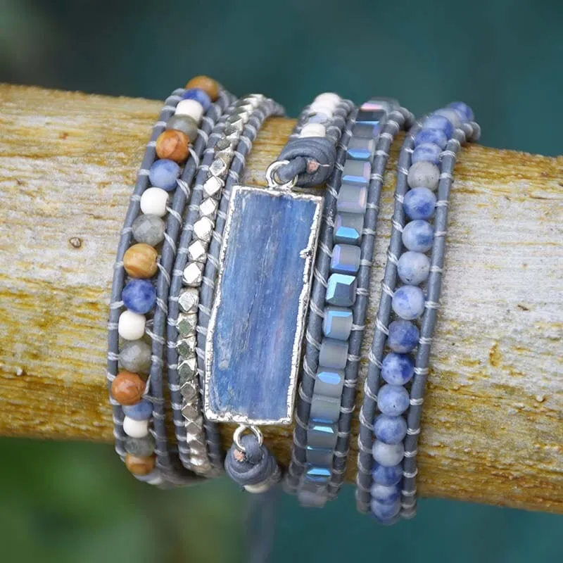 Exquisite Mix Natural Stones 5 Layers Wrap Boho Bracelets For Women