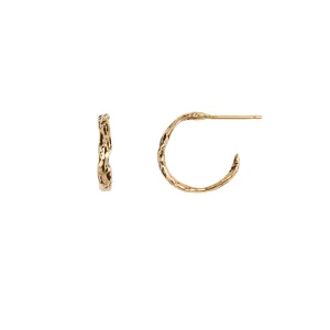 Extra Small 14K Gold Textured Hoops