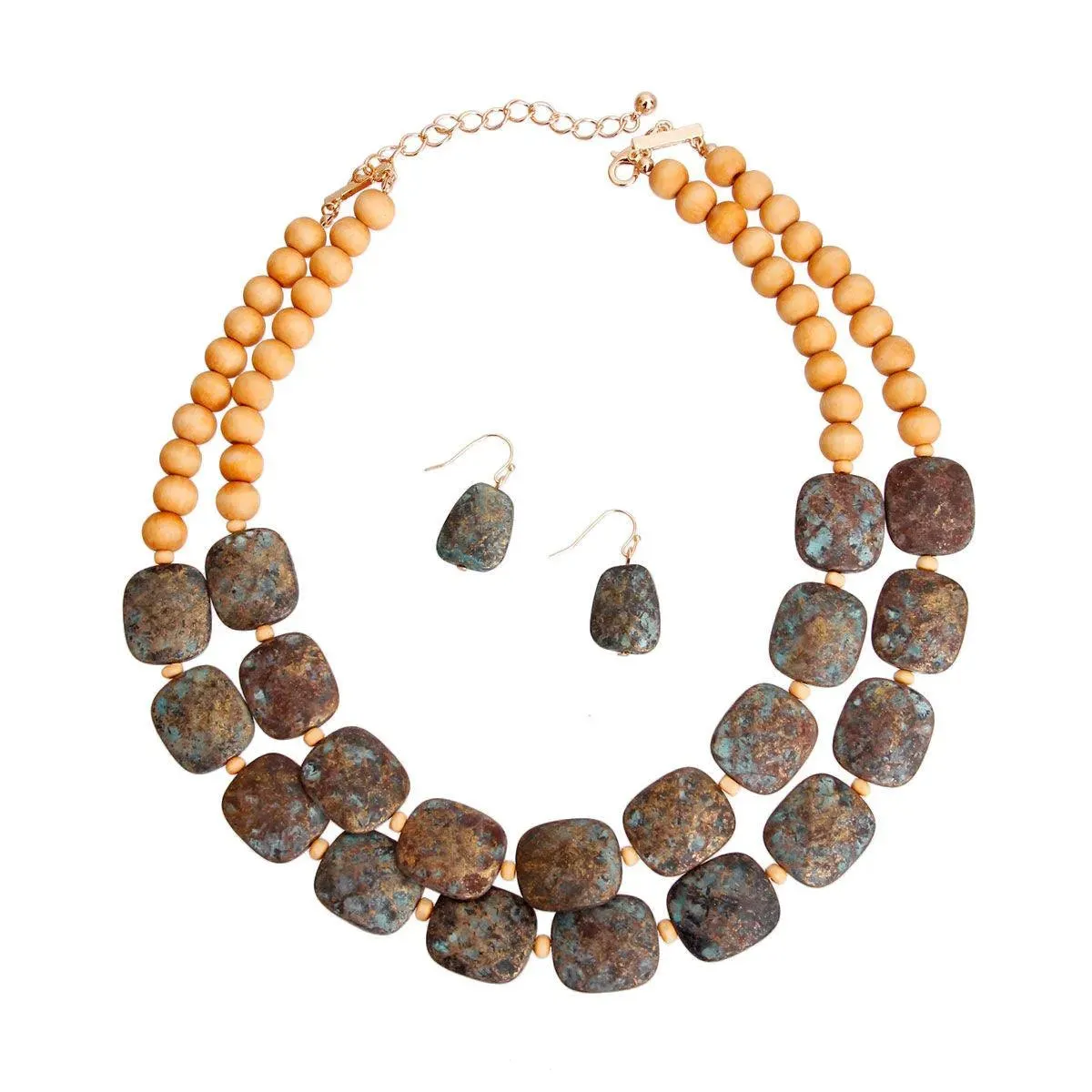 Eye-Catching Flat Bead Layered Necklace Set - Shop Now!