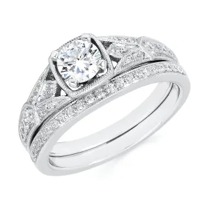 Forever Elegant&trade; 1/6 Ctw. Diamond Semi Mount shown with 1/2 Ct. Round Center Diamond in 14K Gold