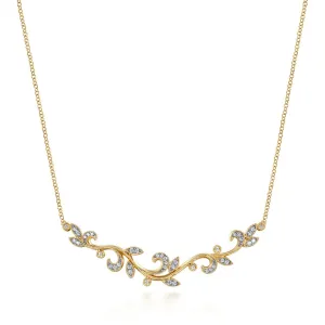 Gabriel & Co. Vine Leaf Diamond Necklace