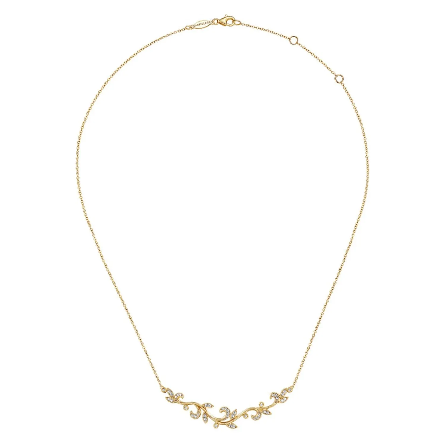 Gabriel & Co. Vine Leaf Diamond Necklace