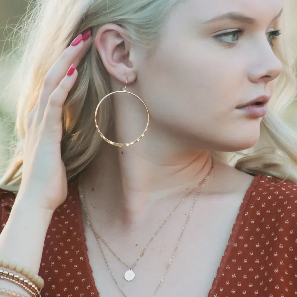 Gigi Hammered Hoop Earrings