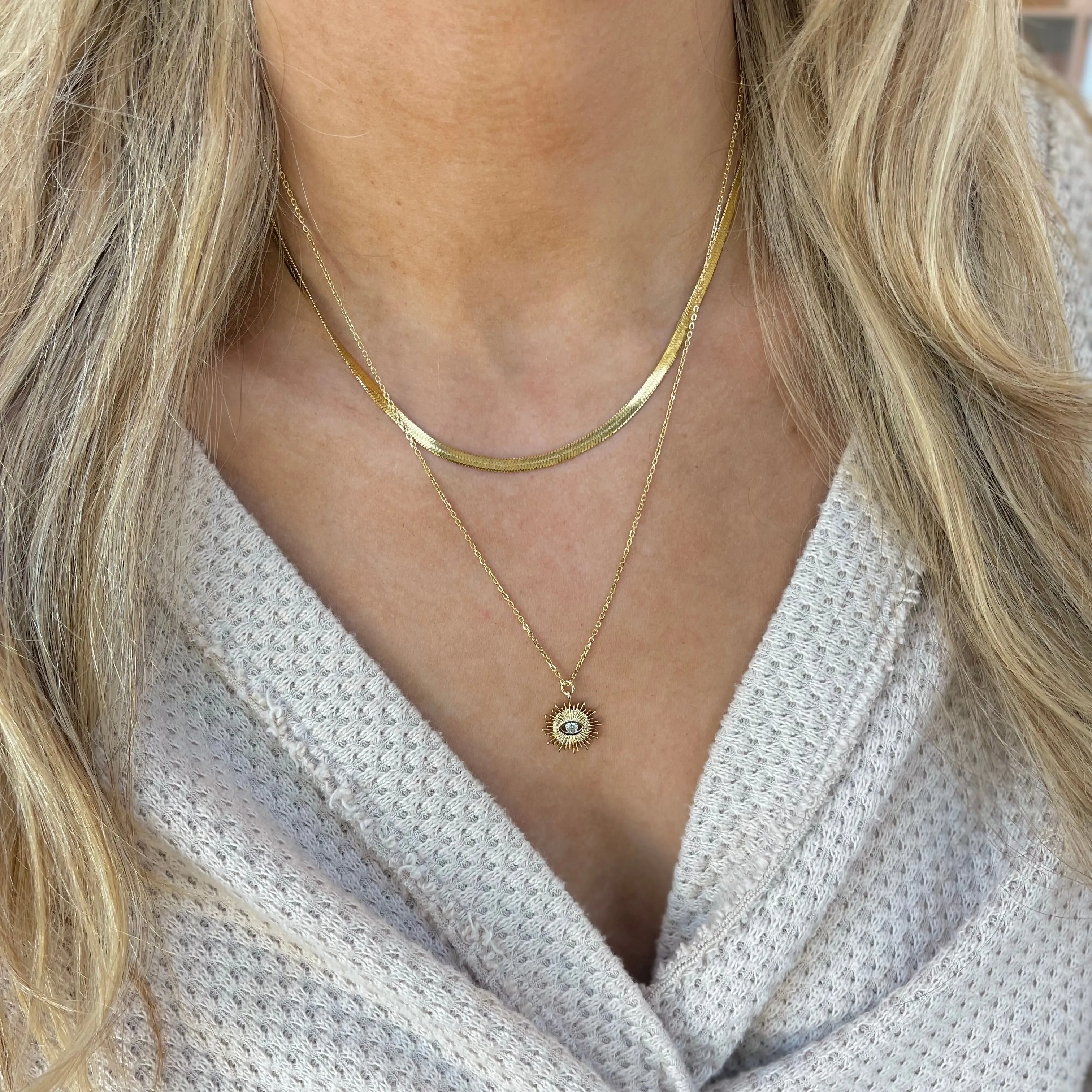 Gold Herringbone Necklaces