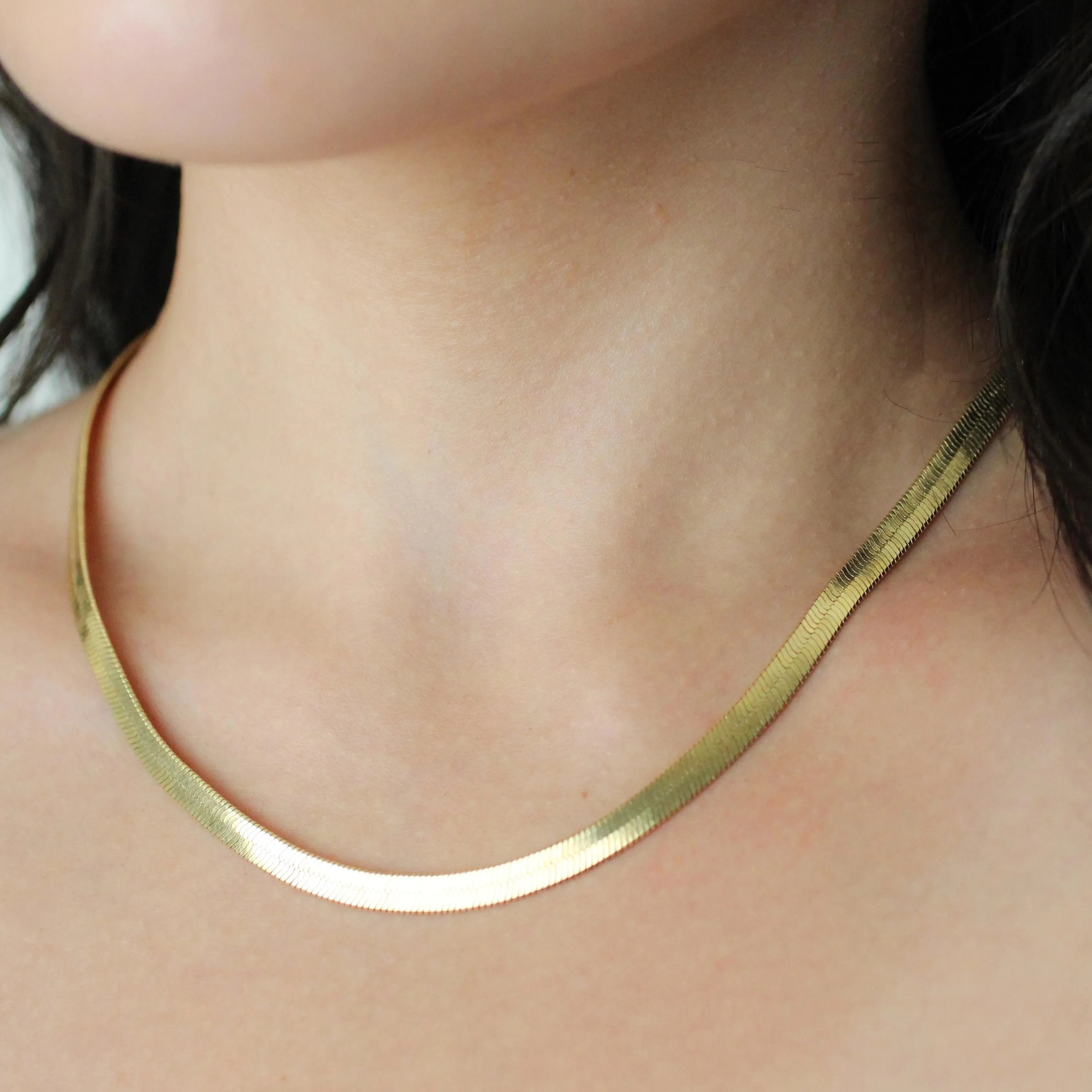 Gold Herringbone Necklaces