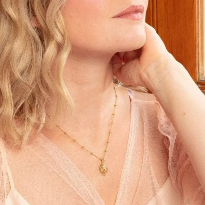 Gold Plated Lion Head Satellite Chain Necklace