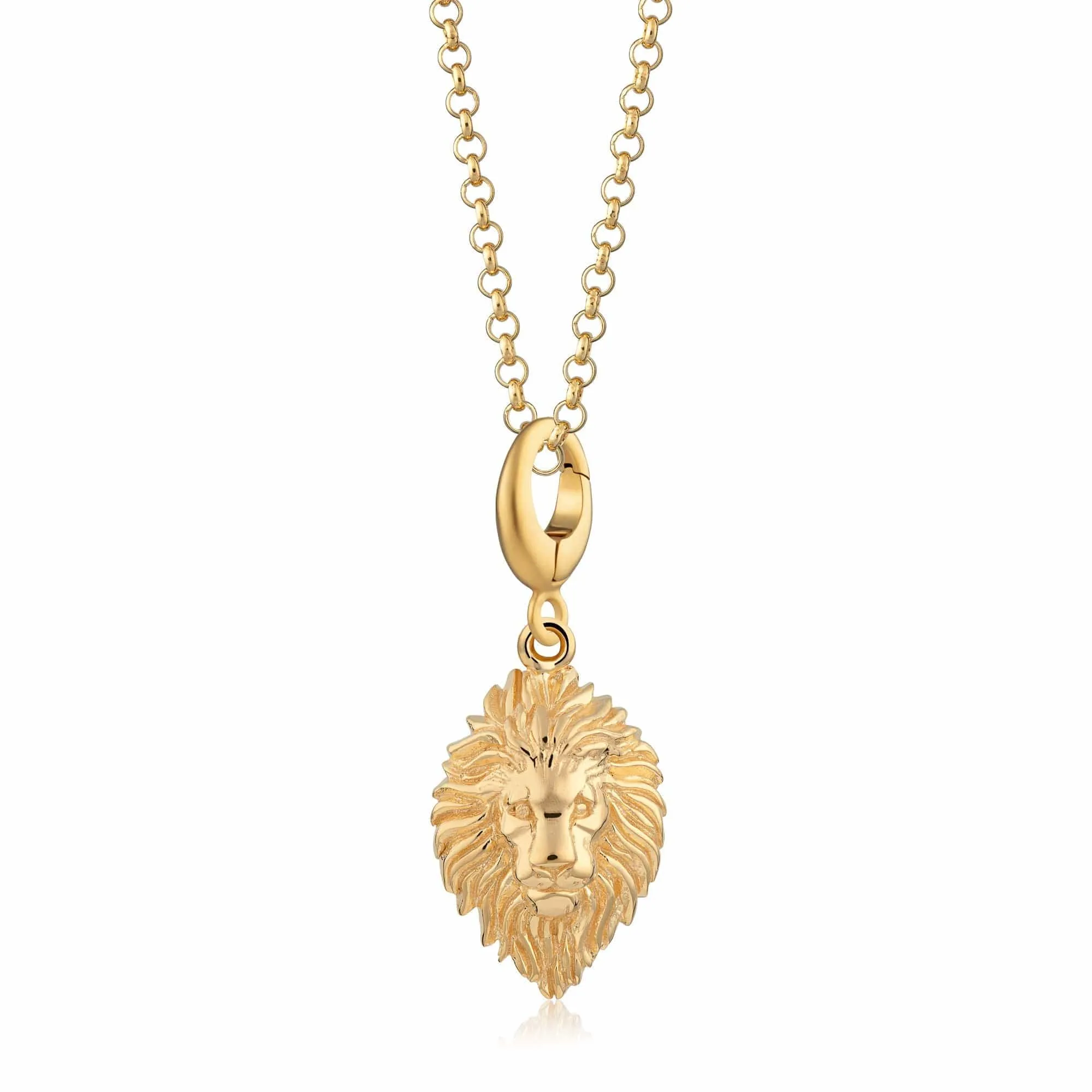 Gold Plated Lion Head Zodiac Necklace