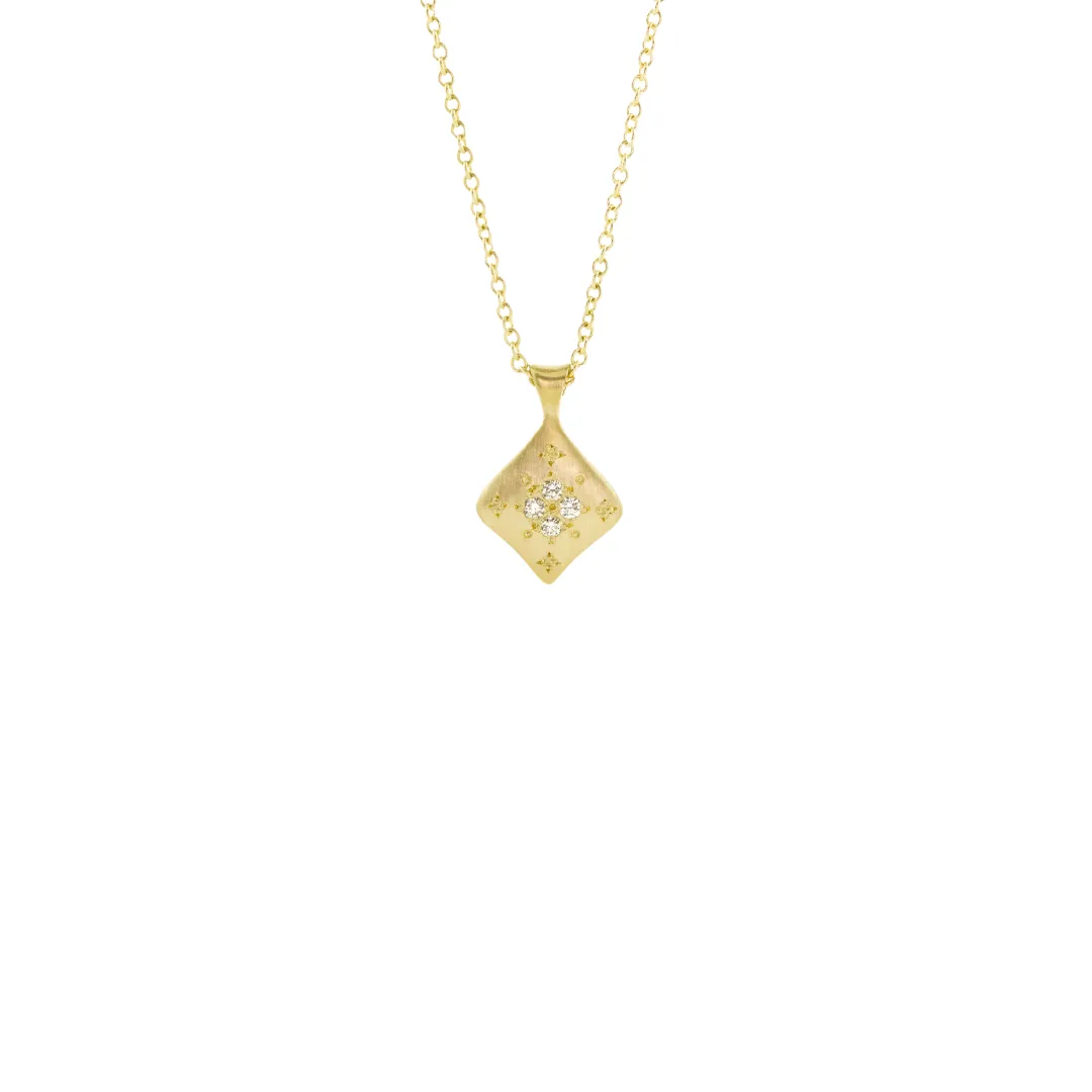 Gold Summer Night Charm Diamond Pendant