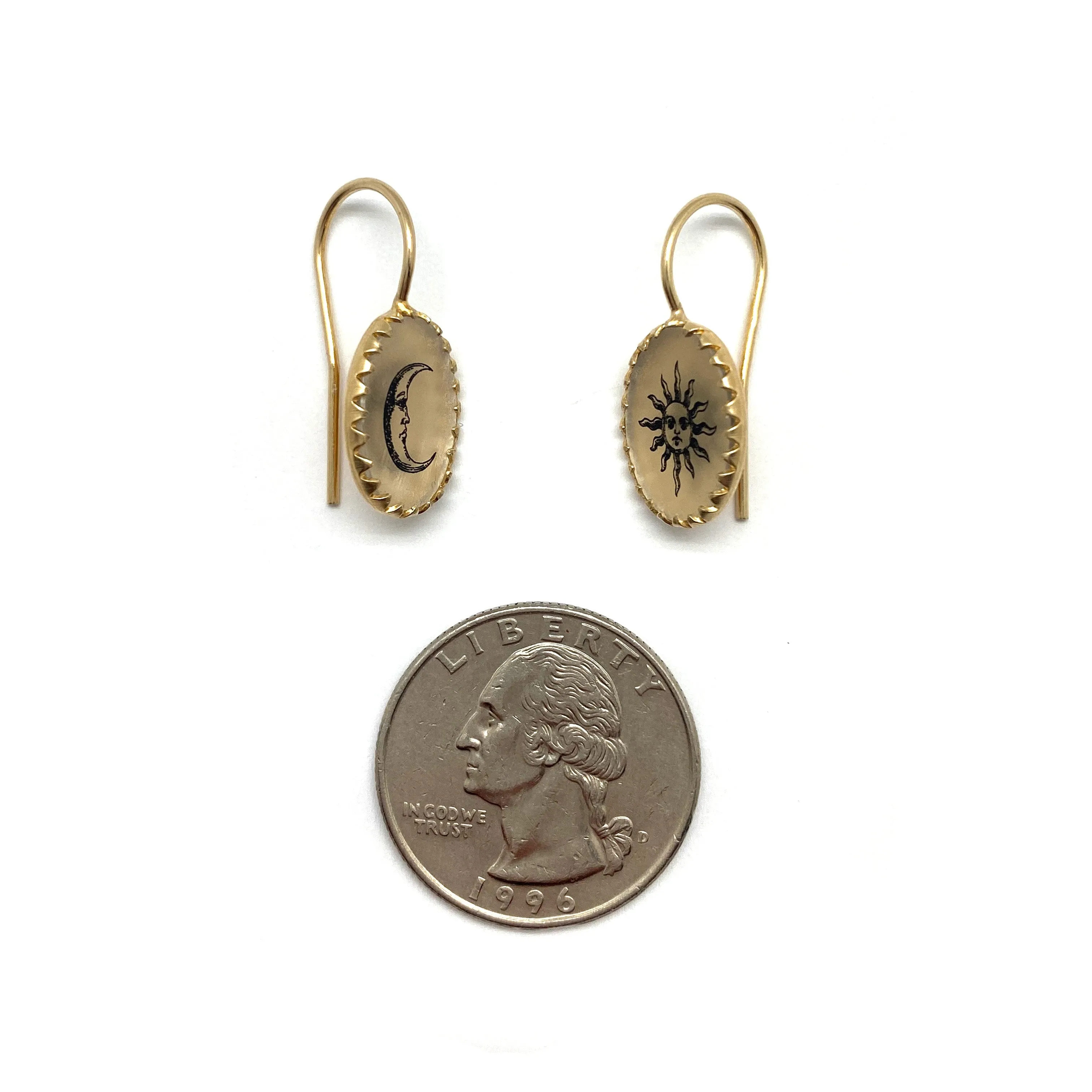 Gold Sun and Moon Earrings