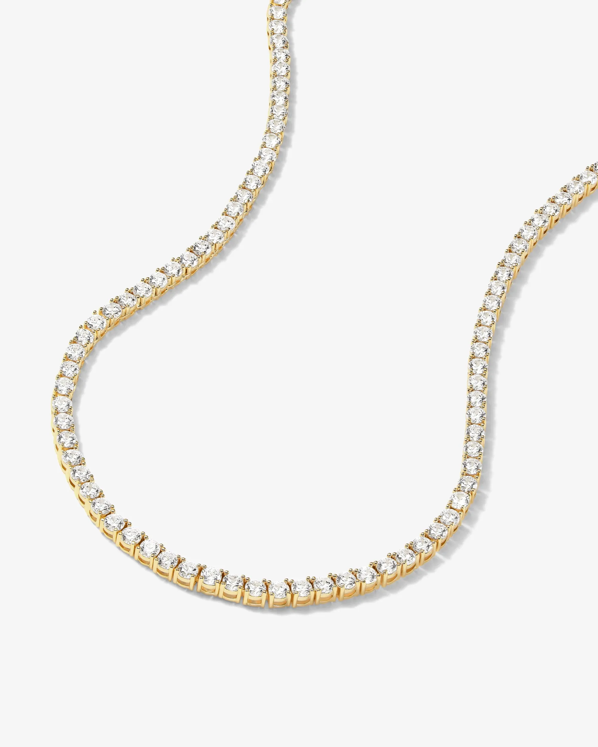 Grand Heiress Tennis Necklace 16" - Gold|White Diamondettes