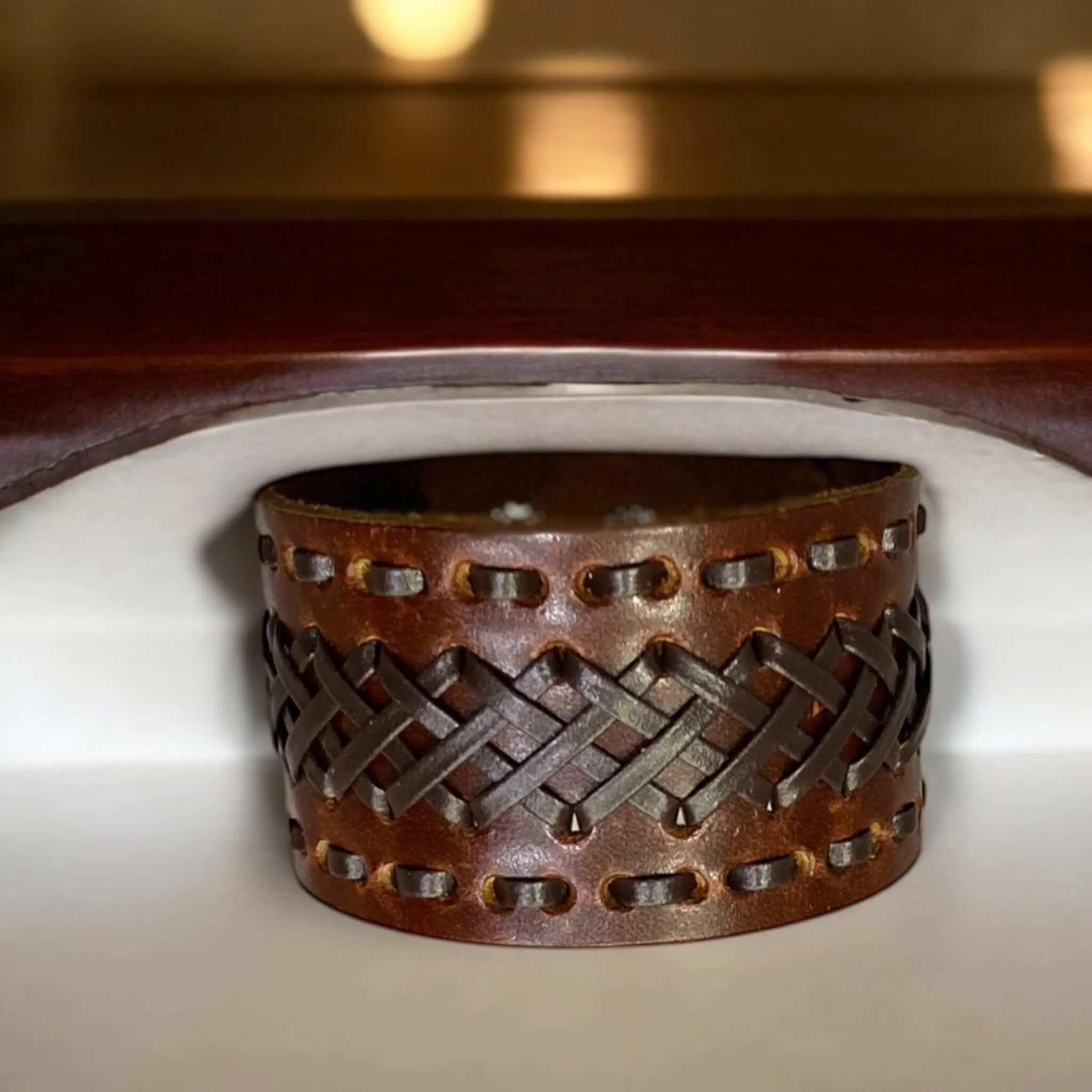 Handcrafted Leather Weaved Cuff Bracelet