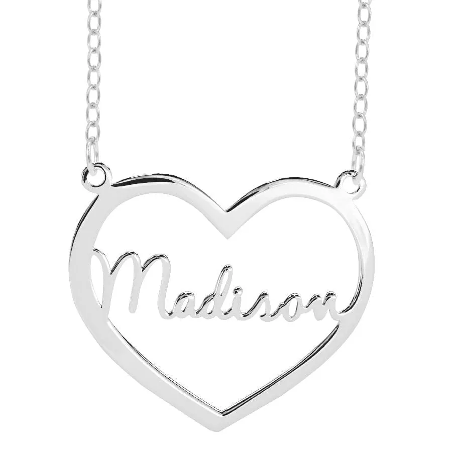 Heart Nameplate Necklace