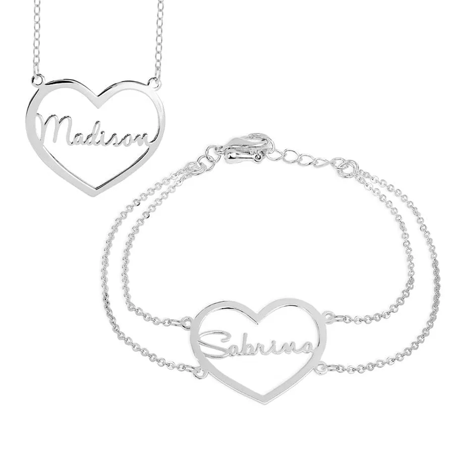 Heart Nameplate Necklace