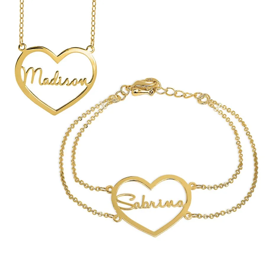 Heart Nameplate Necklace