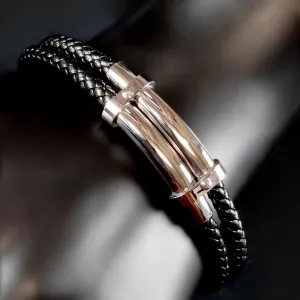 Isasmo Vintage Double-Layered Leather Bracelet