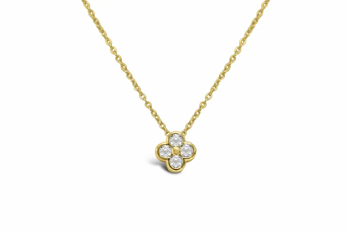 Itty Bitty Pretties - CZ Clover Necklace