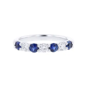 Jasmine Blue Sapphire and Diamond Wedding Ring